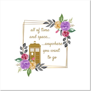 Tardis & Flowers Posters and Art